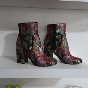 Marc Fisher Multicolor Floral Heeled Boots